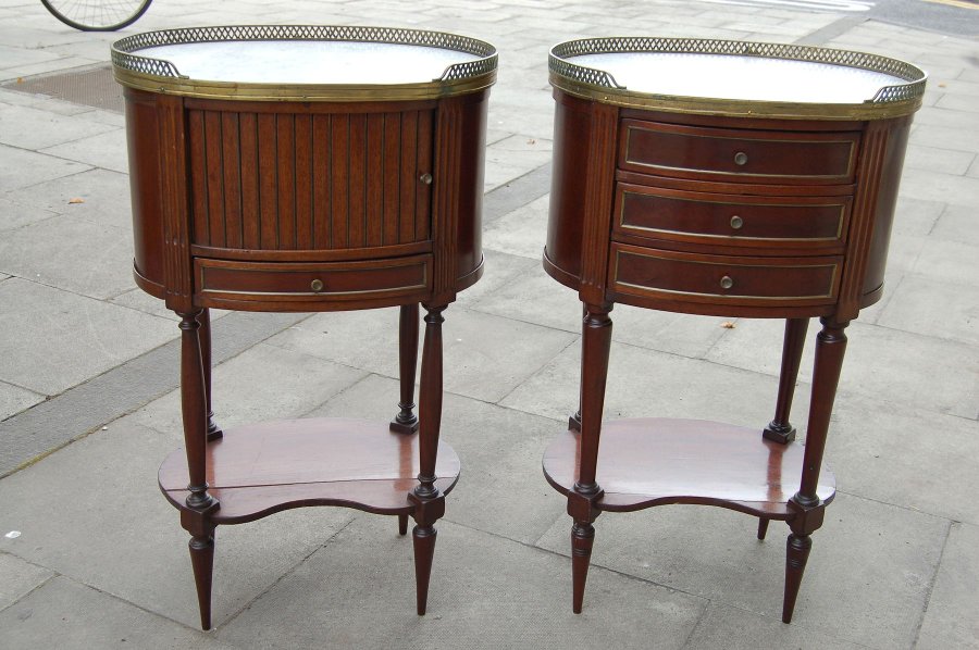 Pair of antique bedside lockers